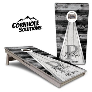 Wedding Triangle Cornhole Boards - Professional Tournament Series by Cornhole Solutions, custom cornhole board main product photo