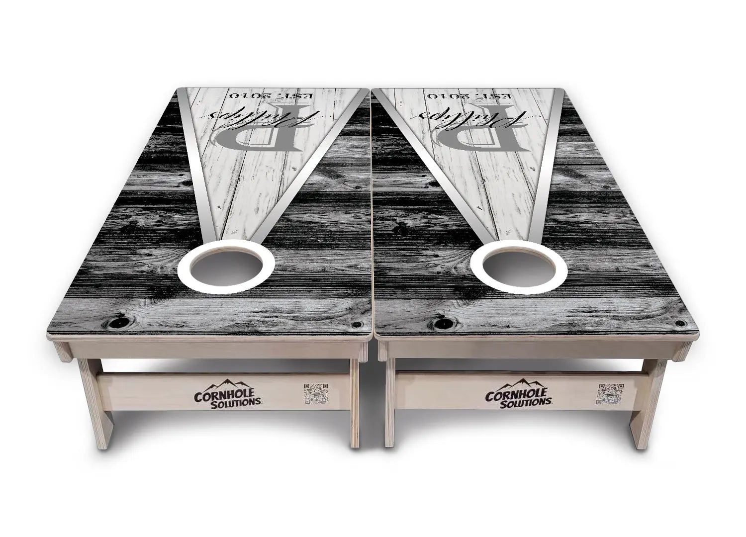 Wedding Triangle Cornhole Boards - Professional Tournament Series by Cornhole Solutions, custom cornhole board detail photo 2