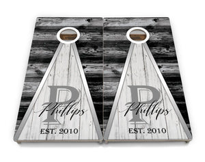 Wedding Triangle Cornhole Boards - Professional Tournament Series by Cornhole Solutions, custom cornhole board detail photo 3