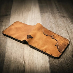 Western Bifold Wallet by Bull Sheath Leather, handmade leather goods detail photo 6