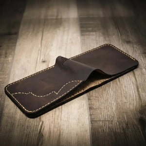Western Bifold Wallet by Bull Sheath Leather, handmade leather goods detail photo 9