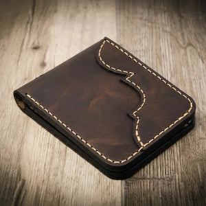 Western Bifold Wallet by Bull Sheath Leather, handmade leather goods detail photo 11
