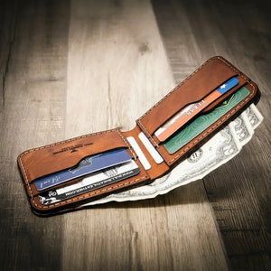 Western Bifold Wallet by Bull Sheath Leather, handmade leather goods detail photo 18