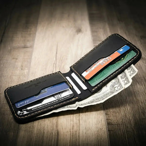 Western Bifold Wallet by Bull Sheath Leather, handmade leather goods detail photo 23