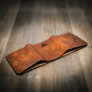 Western Trifold Wallet by Bull Sheath Leather, handmade leather goods detail photo 12