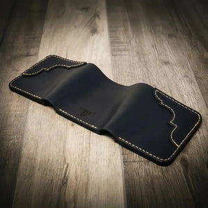 Western Trifold Wallet by Bull Sheath Leather, handmade leather goods detail photo 18