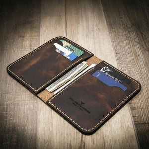 Western Vertical Wallet by Bull Sheath Leather, handmade leather goods detail photo 7