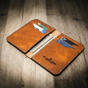 Western Vertical Wallet by Bull Sheath Leather, handmade leather goods detail photo 10