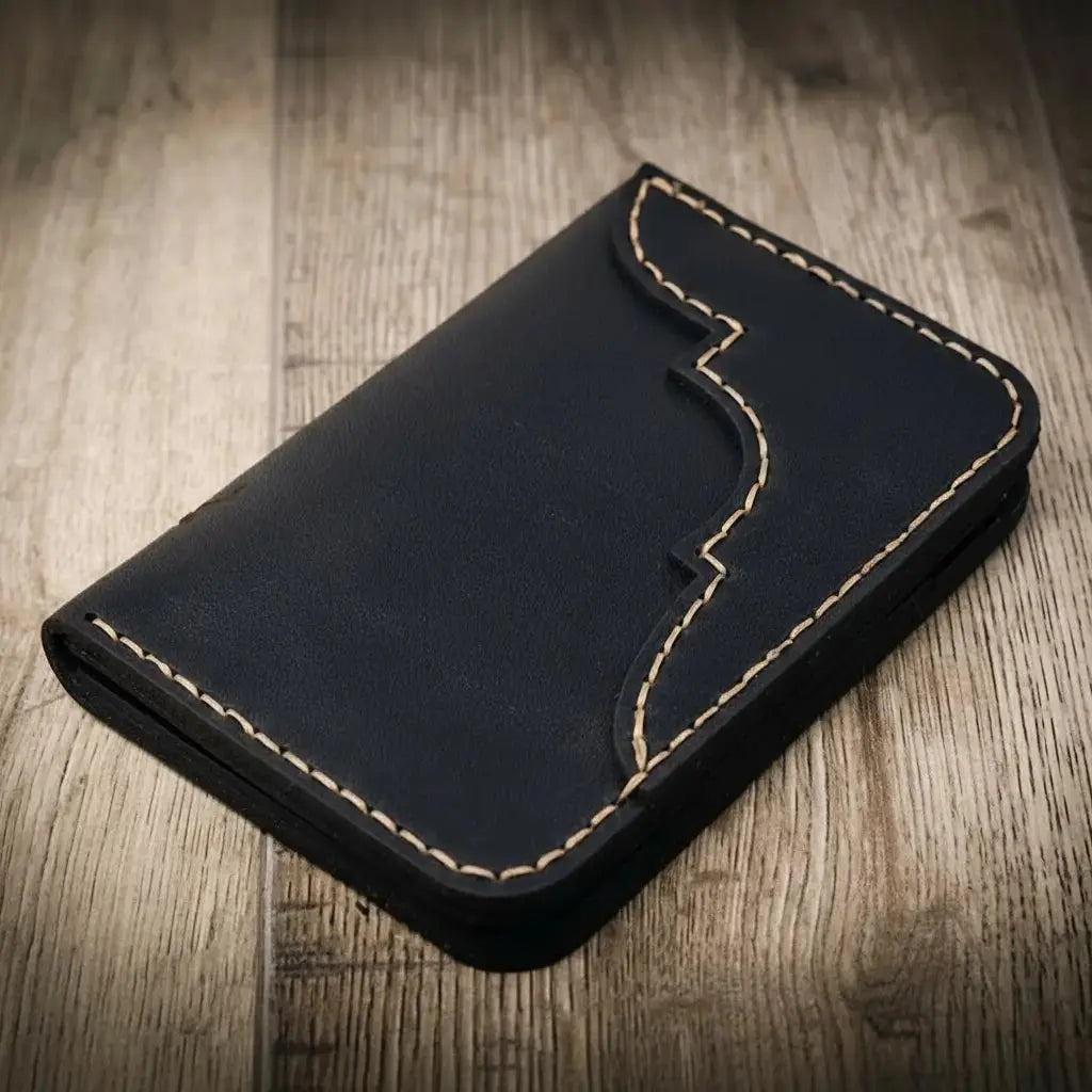 Western Vertical Wallet by Bull Sheath Leather, handmade leather goods detail photo 12