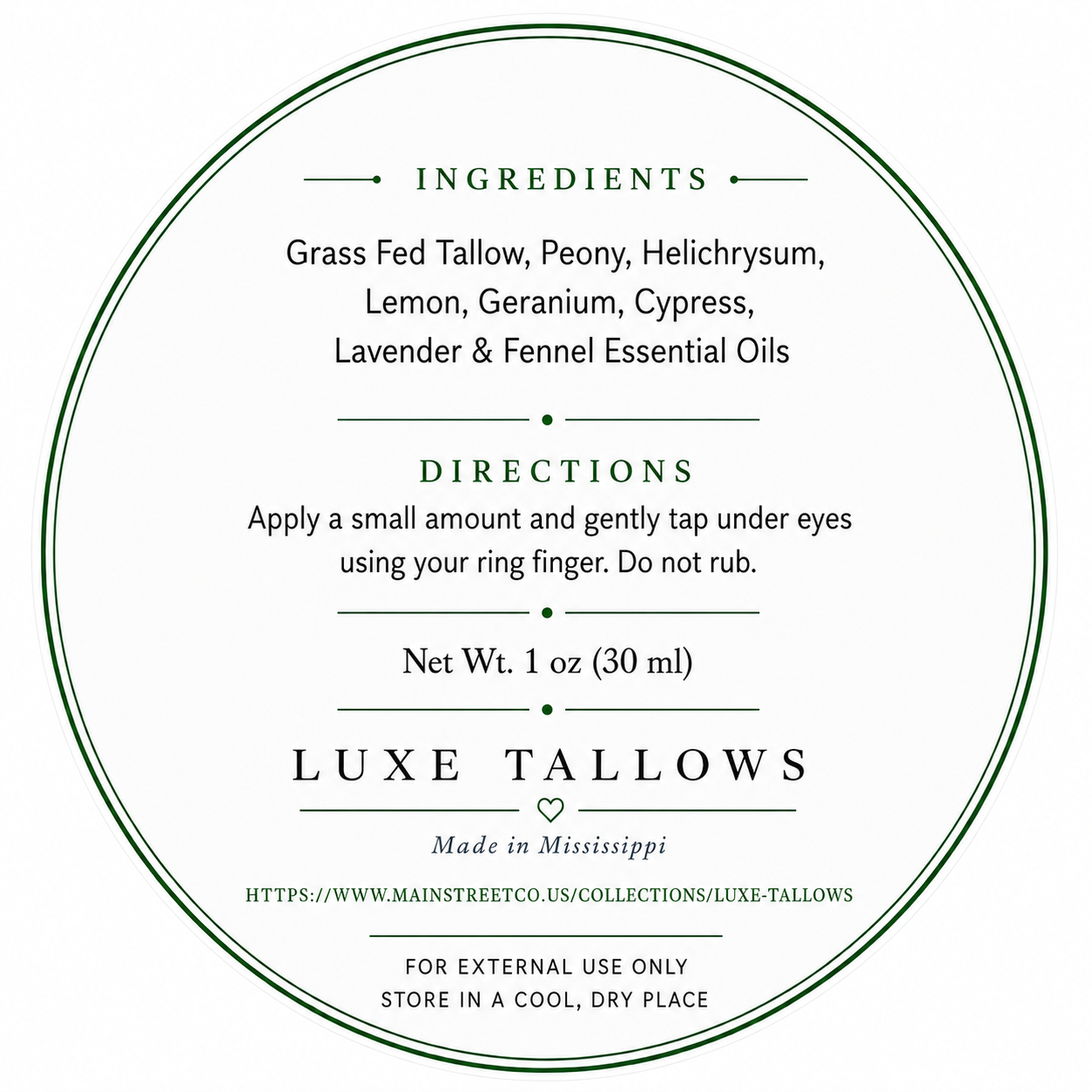 Luxe Tallows Whipped Peony Bright Eye I Lightweight Tallow Eye Cream | 2 oz by Luxe Tallows, handmade bath and body detail photo 5