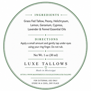 Luxe Tallows Whipped Peony Bright Eye I Lightweight Tallow Eye Cream | 2 oz by Luxe Tallows, handmade bath and body detail photo 5