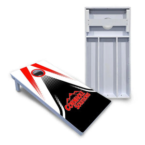 White Jersey Cornhole Boards - All Weather Series by Cornhole Solutions, custom cornhole board main product photo