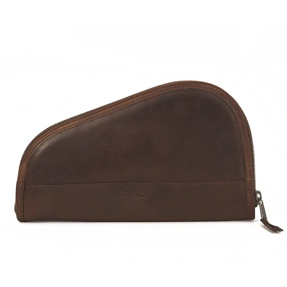 White Wing Leather Hunting Pistol Case by Mission Mercantile Leather Goods, handmade leather goods detail photo 3