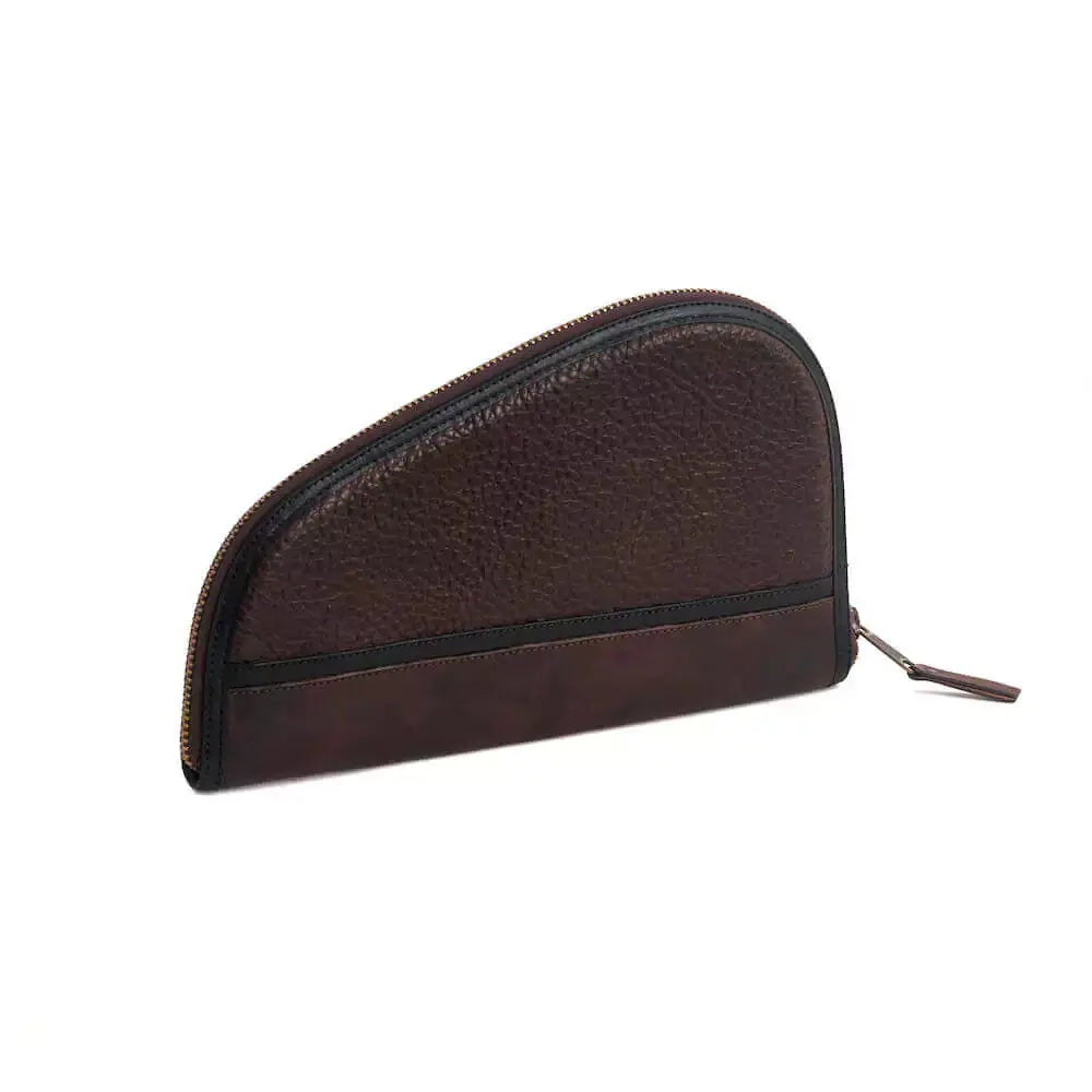 White Wing Leather Hunting Pistol Case by Mission Mercantile Leather Goods, handmade leather goods detail photo 11