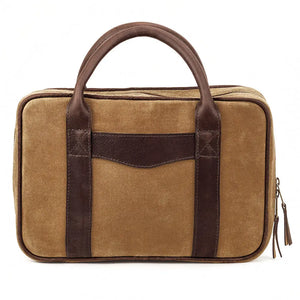 White Wing Waxed Canvas Deluxe Pistol Case by Mission Mercantile Leather Goods, handmade leather goods detail photo 3