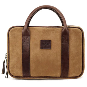 White Wing Waxed Canvas Deluxe Pistol Case by Mission Mercantile Leather Goods, handmade leather goods detail photo 6