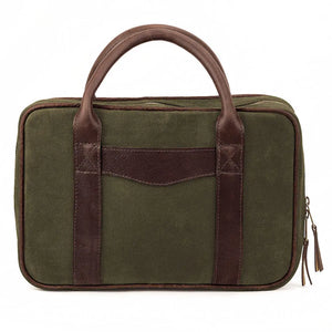 White Wing Waxed Canvas Deluxe Pistol Case by Mission Mercantile Leather Goods, handmade leather goods detail photo 10