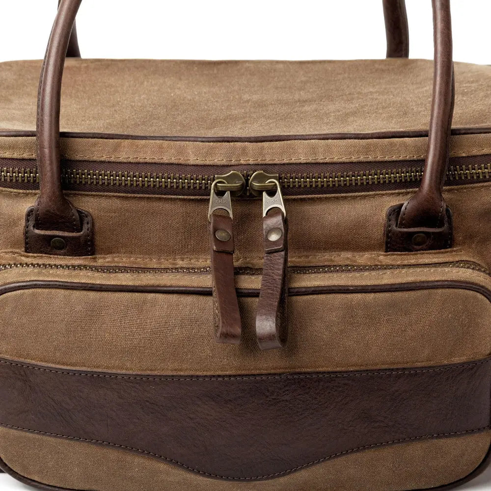 White Wing Waxed Canvas Guide Bag by Mission Mercantile Leather Goods, handmade leather goods detail photo 11