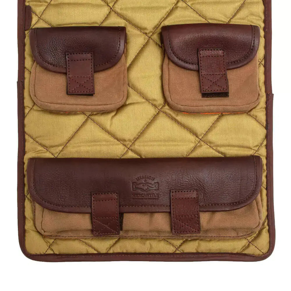 White Wing Waxed Canvas Gun Cleaning Mat by Mission Mercantile Leather Goods, handmade leather goods detail photo 7