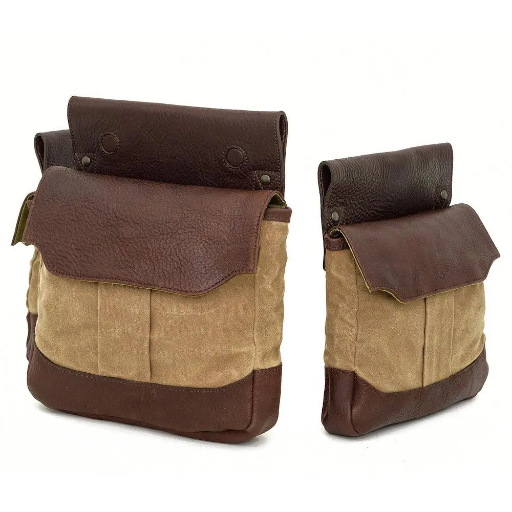 White Wing Waxed Canvas Hunting Heritage Bird Bag Set by Mission Mercantile Leather Goods, handmade leather goods detail photo 4