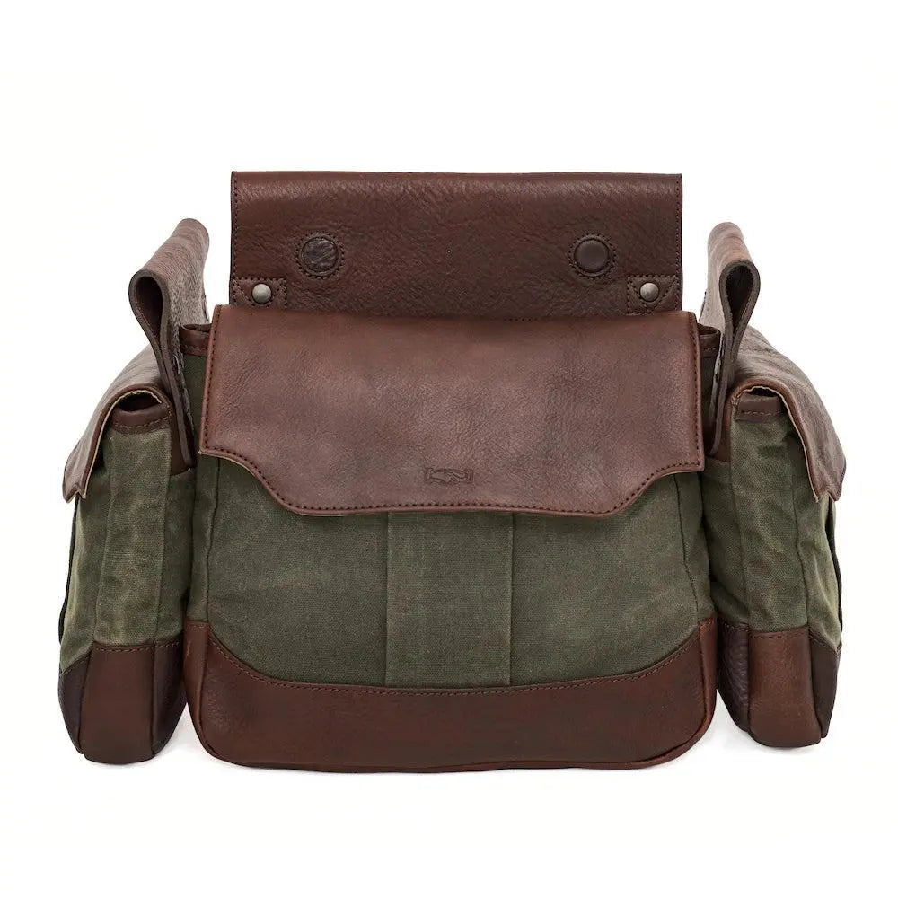 White Wing Waxed Canvas Hunting Heritage Bird Bag Set by Mission Mercantile Leather Goods, handmade leather goods detail photo 15