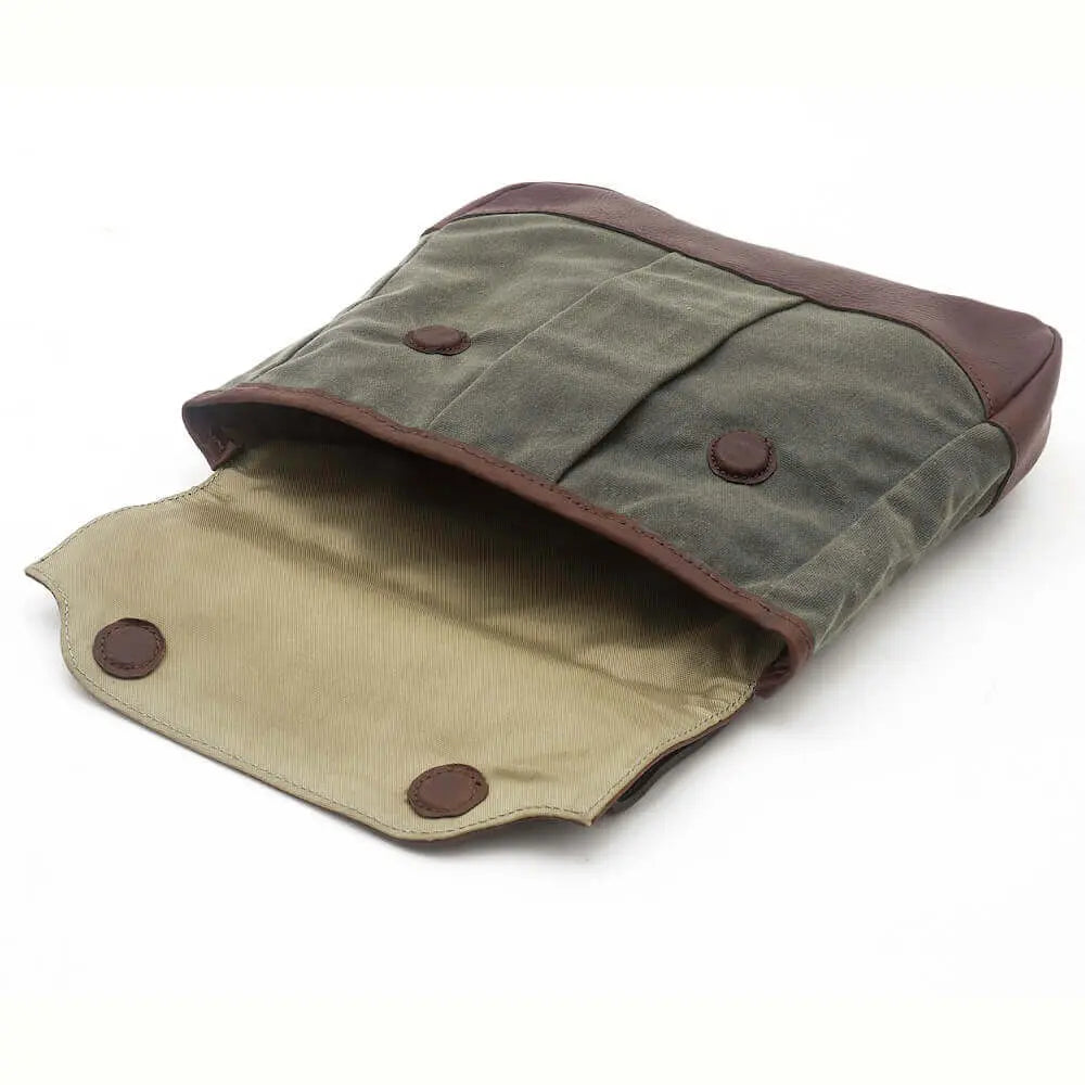 White Wing Waxed Canvas Hunting Heritage Bird Bag Set by Mission Mercantile Leather Goods, handmade leather goods detail photo 24