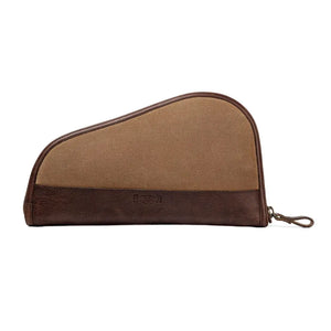 White Wing Waxed Canvas Hunting Pistol Case by Mission Mercantile Leather Goods, handmade leather goods detail photo 5