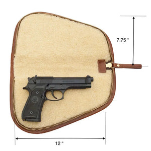 White Wing Waxed Canvas Hunting Pistol Case by Mission Mercantile Leather Goods, handmade leather goods detail photo 11
