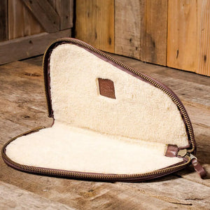 White Wing Waxed Canvas Hunting Pistol Case by Mission Mercantile Leather Goods, handmade leather goods detail photo 16