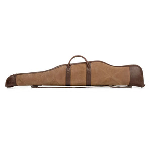 White Wing Waxed Canvas Hunting Rifle Case by Mission Mercantile Leather Goods, handmade leather goods detail photo 4