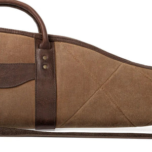 White Wing Waxed Canvas Hunting Rifle Case by Mission Mercantile Leather Goods, handmade leather goods detail photo 5