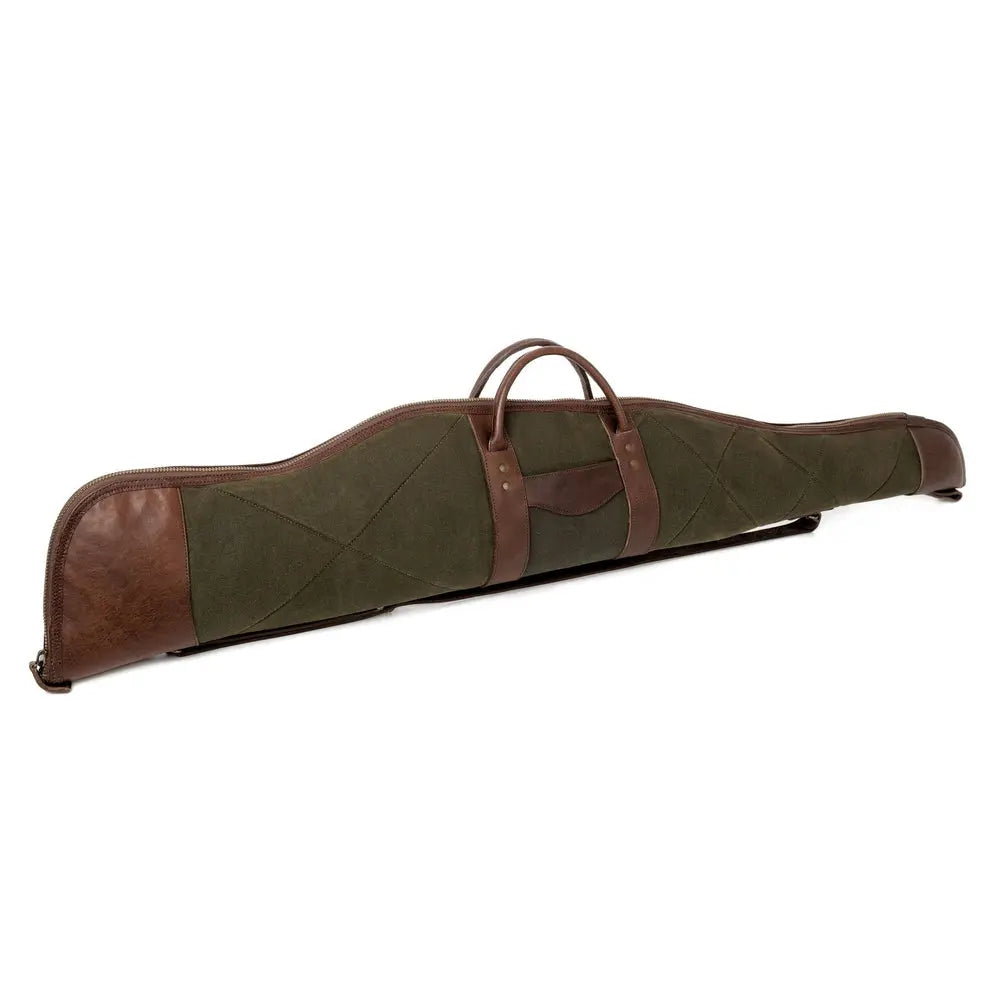 White Wing Waxed Canvas Hunting Rifle Case by Mission Mercantile Leather Goods, handmade leather goods detail photo 6