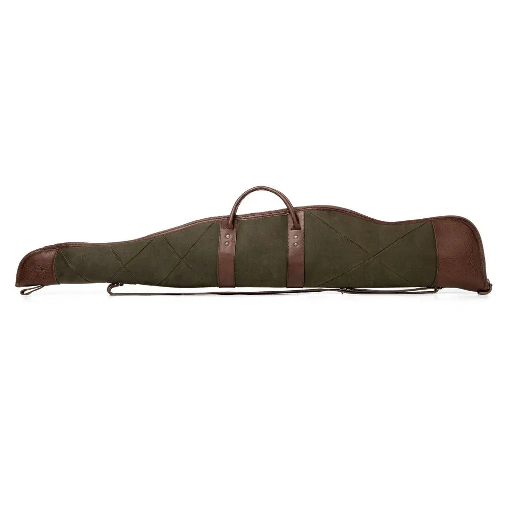 White Wing Waxed Canvas Hunting Rifle Case by Mission Mercantile Leather Goods, handmade leather goods detail photo 8