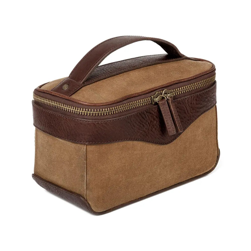 White Wing Waxed Canvas Hunting Shell Bag by Mission Mercantile Leather Goods, handmade leather goods detail photo 3