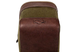 White Wing Waxed Canvas Hunting Shell Bag by Mission Mercantile Leather Goods, handmade leather goods detail photo 15