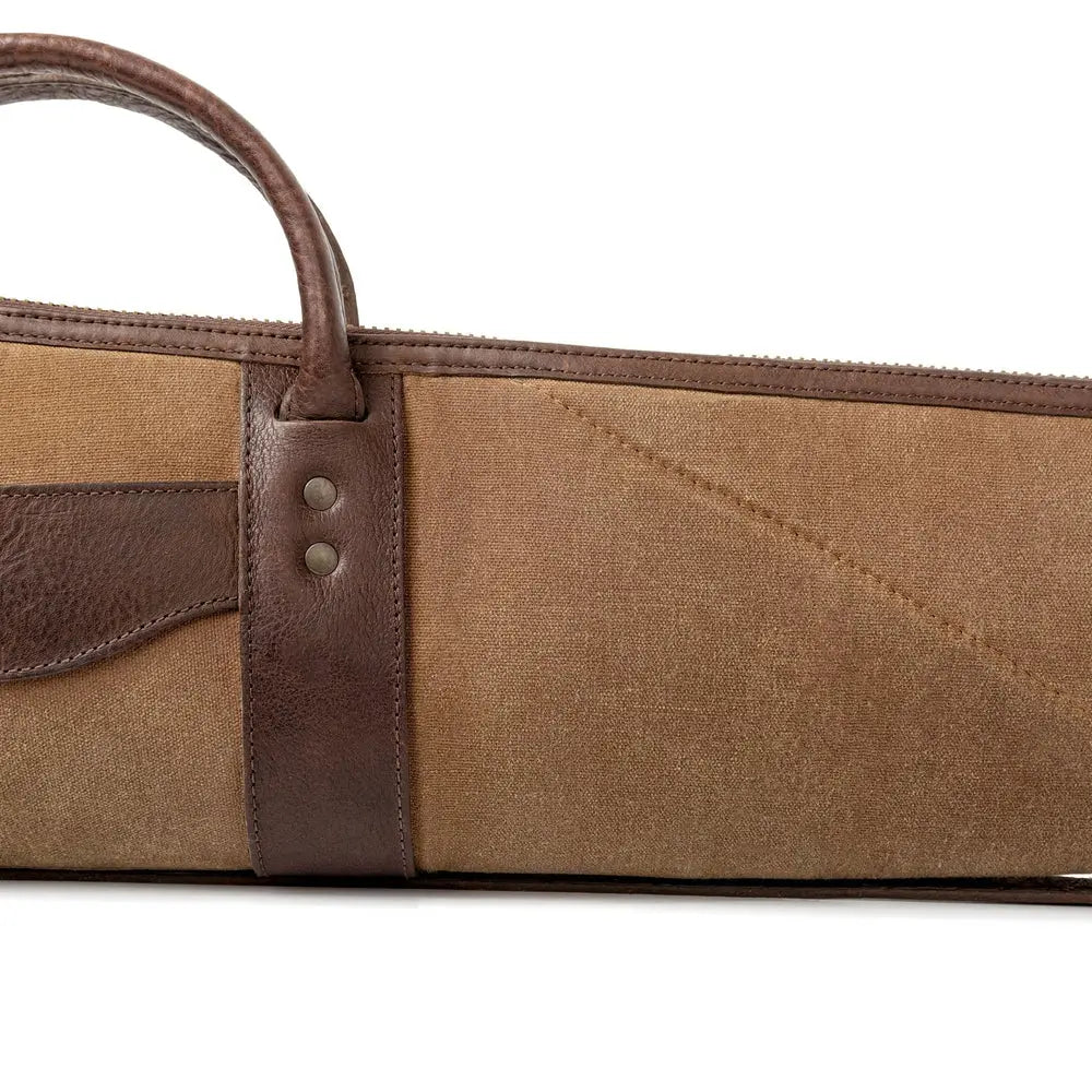White Wing Waxed Canvas Hunting Shotgun Case by Mission Mercantile Leather Goods, handmade leather goods detail photo 11