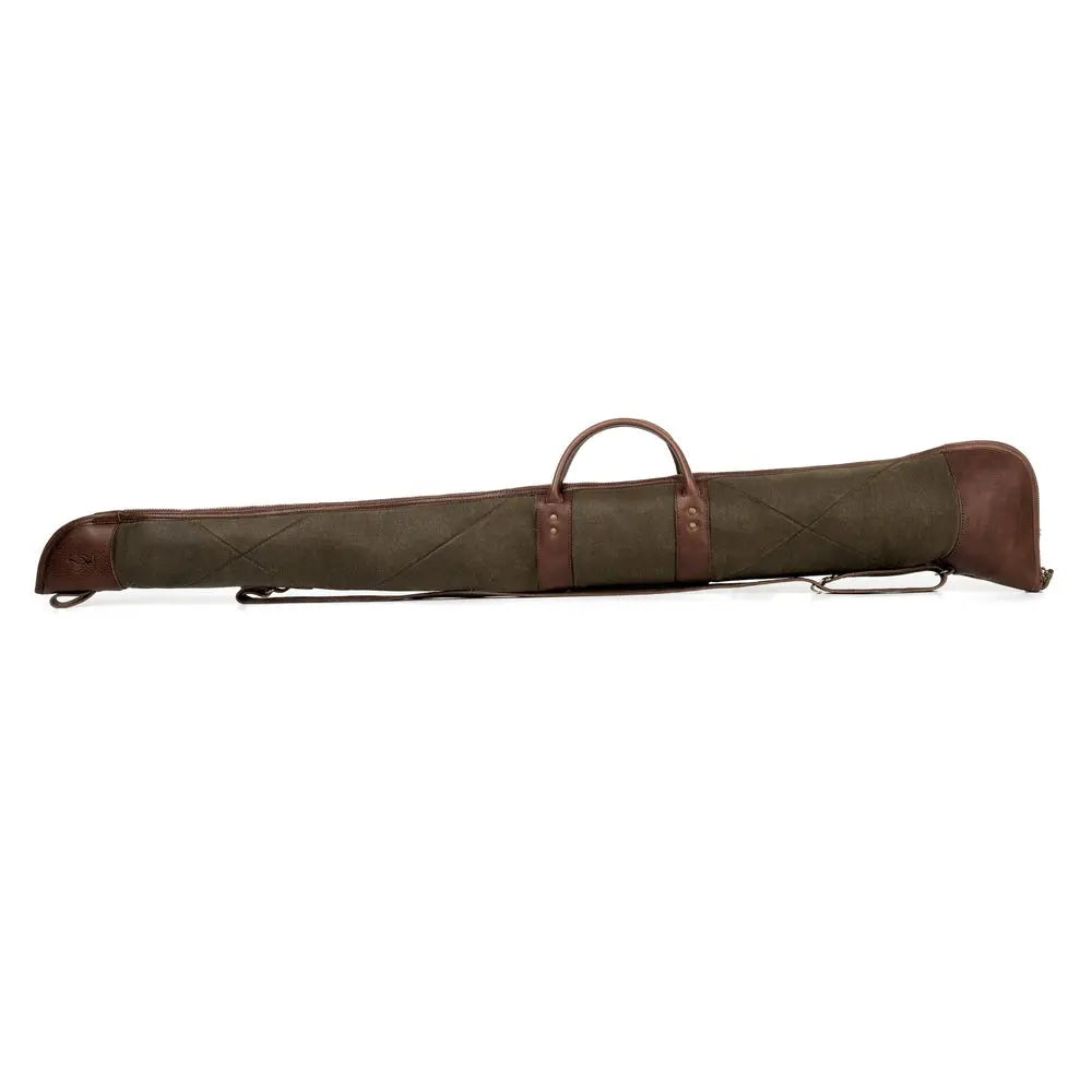 White Wing Waxed Canvas Hunting Shotgun Case by Mission Mercantile Leather Goods, handmade leather goods detail photo 13
