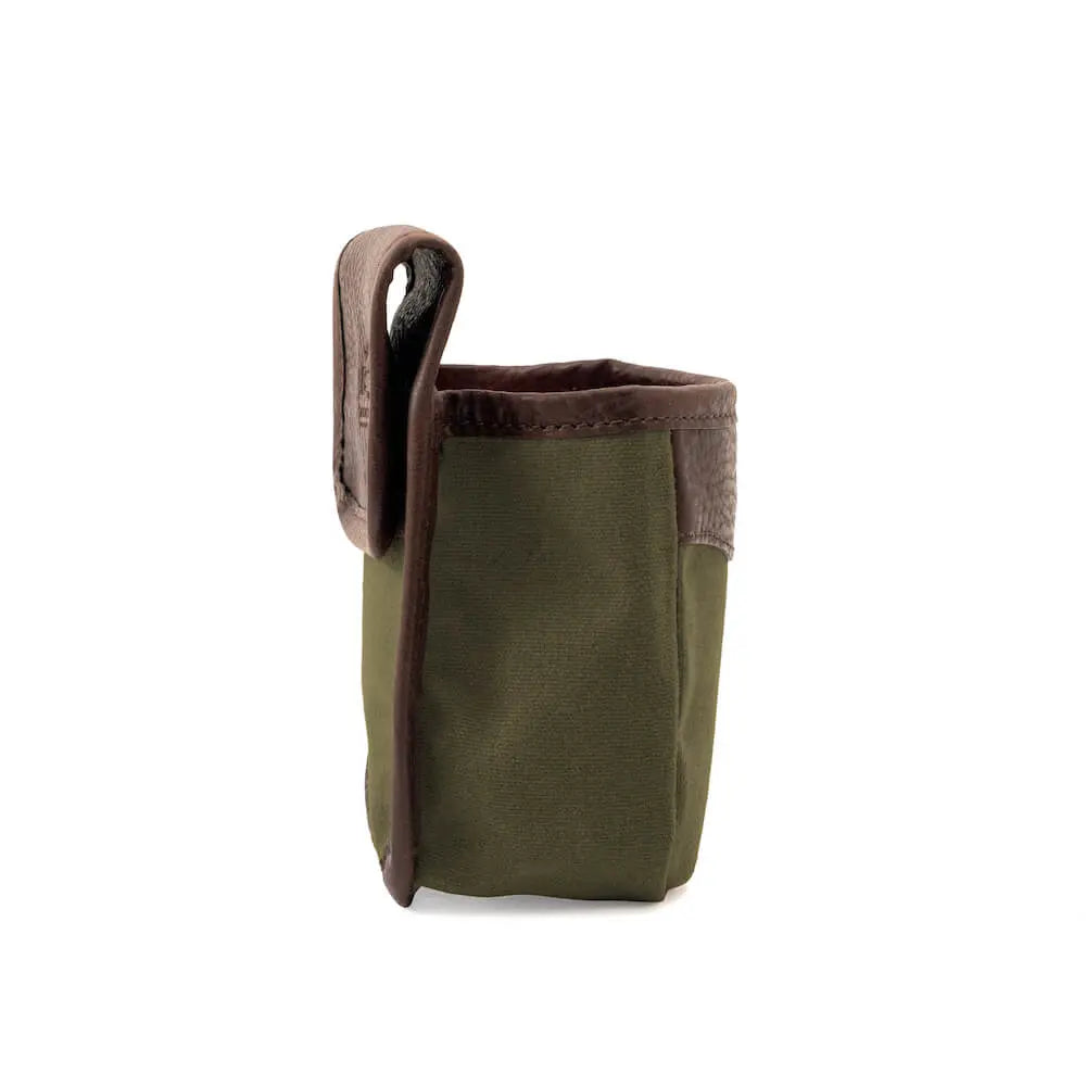 White Wing Waxed Canvas Hunting Single Belt Pouch by Mission Mercantile Leather Goods, handmade leather goods detail photo 9