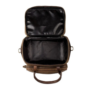 White Wing Waxed Canvas Scout Cooler by Mission Mercantile Leather Goods, handmade leather goods detail photo 5