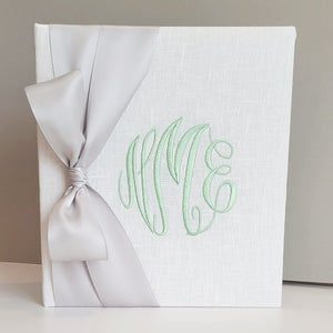 Baby Memory Book - White Linen (w/ SATIN Bow) by AP Creations in Tuscaloosa, paper gift detail photo 6