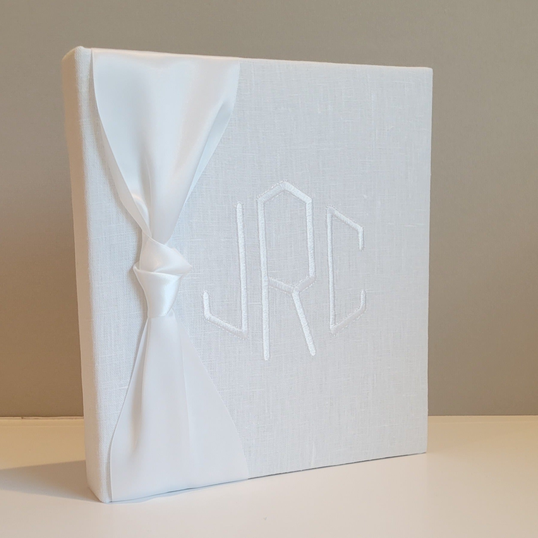 Baby Memory Book - White Linen (w/ SATIN Bow) by AP Creations in Tuscaloosa, paper gift detail photo 3