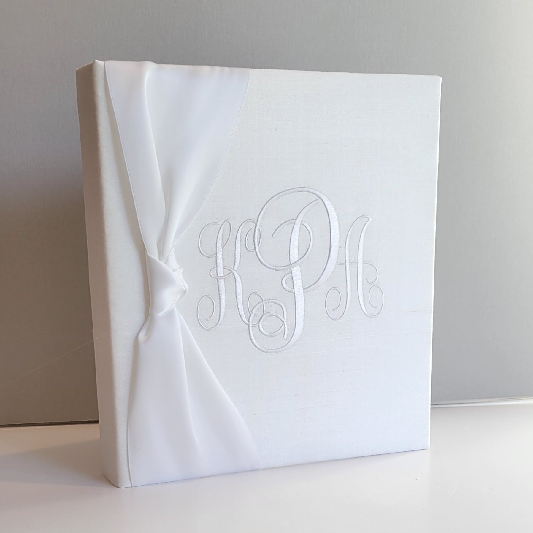 Baby Memory Book - White Silk (w/ SATIN Bow) by AP Creations in Tuscaloosa, paper gift detail photo 4