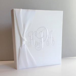 Baby Memory Book - White Silk (w/ SATIN Bow) by AP Creations in Tuscaloosa, paper gift detail photo 4