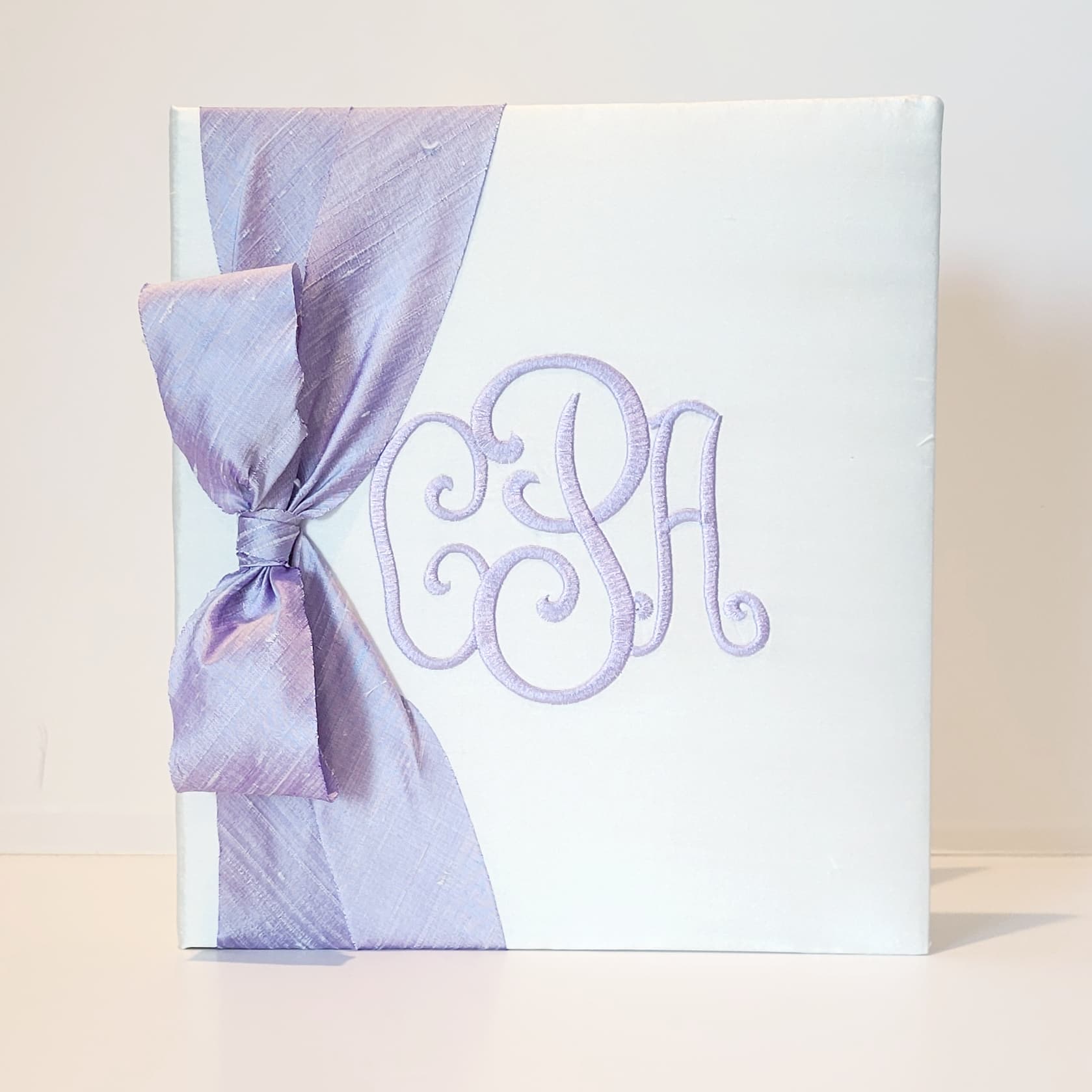 Baby Memory Book - White Silk (w/ SILK Bow) by AP Creations in Tuscaloosa, paper gift detail photo 9