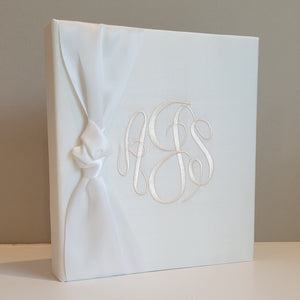Baby Memory Book - White Silk (w/ SATIN Bow) by AP Creations in Tuscaloosa, paper gift detail photo 3