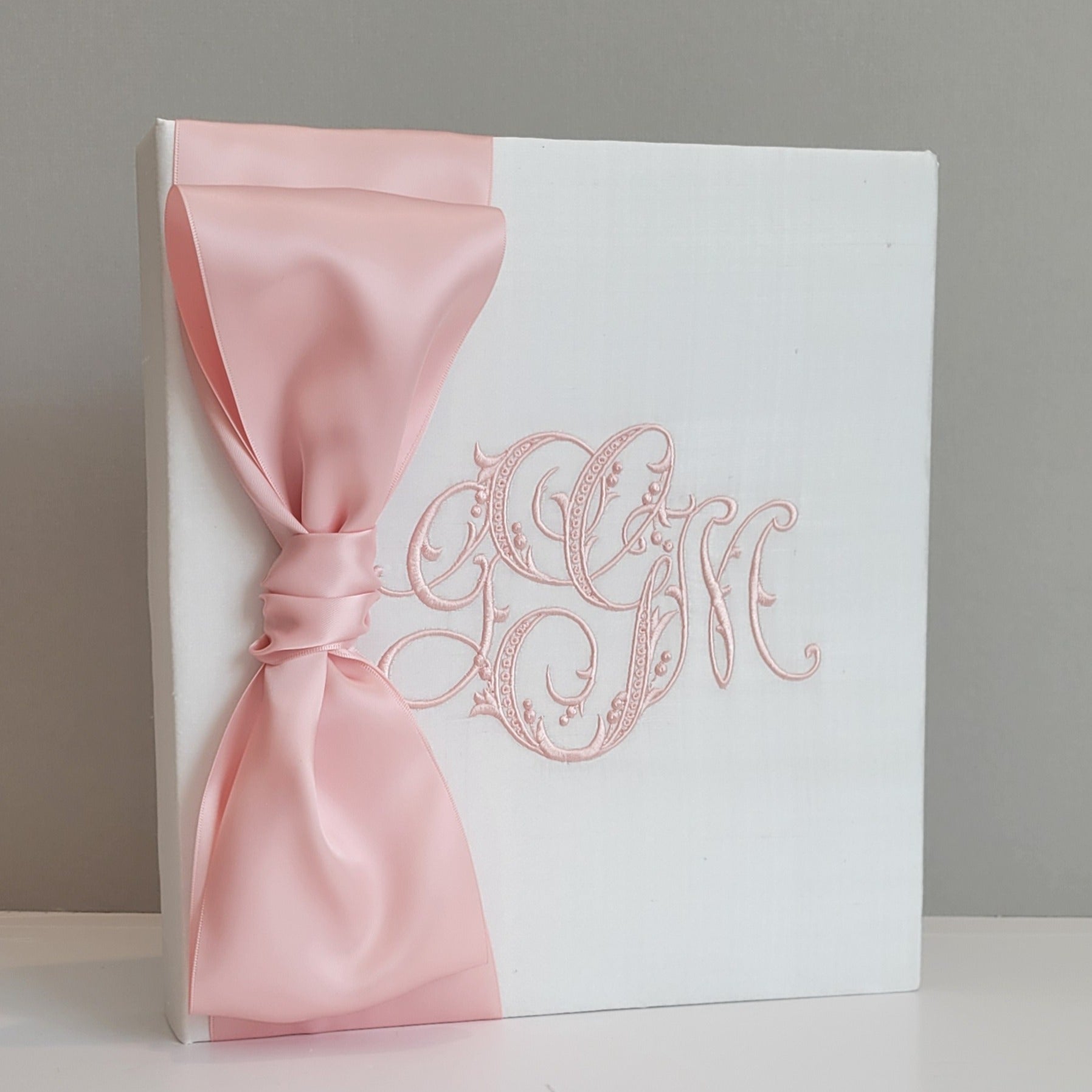Baby Memory Book - White Silk (w/ SATIN Bow) by AP Creations in Tuscaloosa, paper gift main product photo