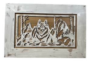 White Wolf Gun Concealment Furniture - Handcrafted Hidden Gun Storage Wall Decor - Hidden Gun Shelf with Magnetic Lock for Quick Access by Bellewood Designs, Southern home decor