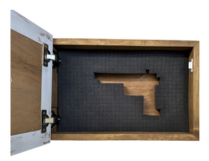 White Wolf Gun Concealment Furniture - Handcrafted Hidden Gun Storage Wall Decor - Hidden Gun Shelf with Magnetic Lock for Quick Access by Bellewood Designs, Southern home decor
