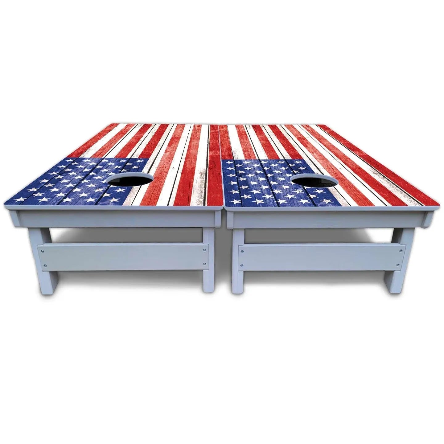 Whitewash Flag Cornhole Boards - All Weather Series by Cornhole Solutions, custom cornhole board detail photo 5