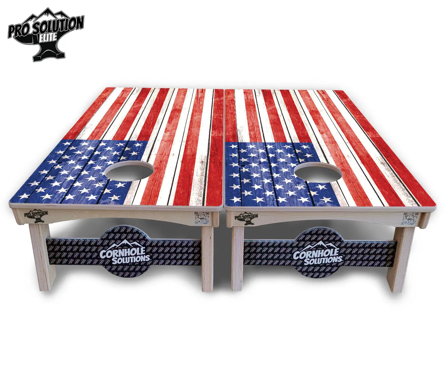 Whitewash Flag Cornhole Boards - Pro Solution Elite Series by Cornhole Solutions, custom cornhole board detail photo 3